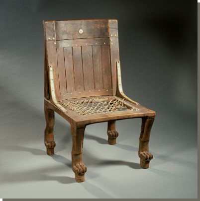 Egyptische stoel, Rijksmuseum van Oudheden, Leiden.