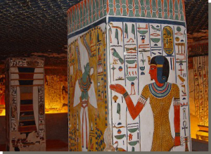 Graf van Nefertari, zuilen in de grafkamer