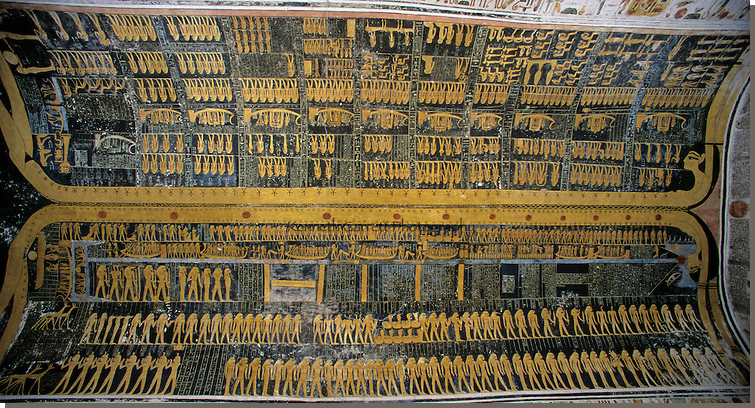 Dubbele Noet voorstelling in het graf van Ramses V-VI, KV 9, Dal der Koningen.