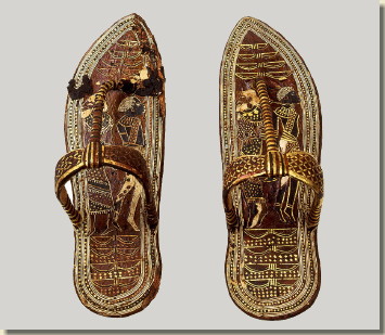 Leren sandalen van Toetanchamon, Egyptisch Museum Caïro