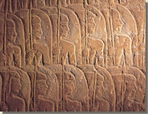 Nearin-divisie van Ramses II, grote tempel van Aboe Simbel.